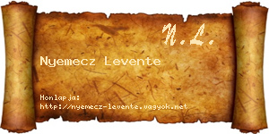 Nyemecz Levente névjegykártya